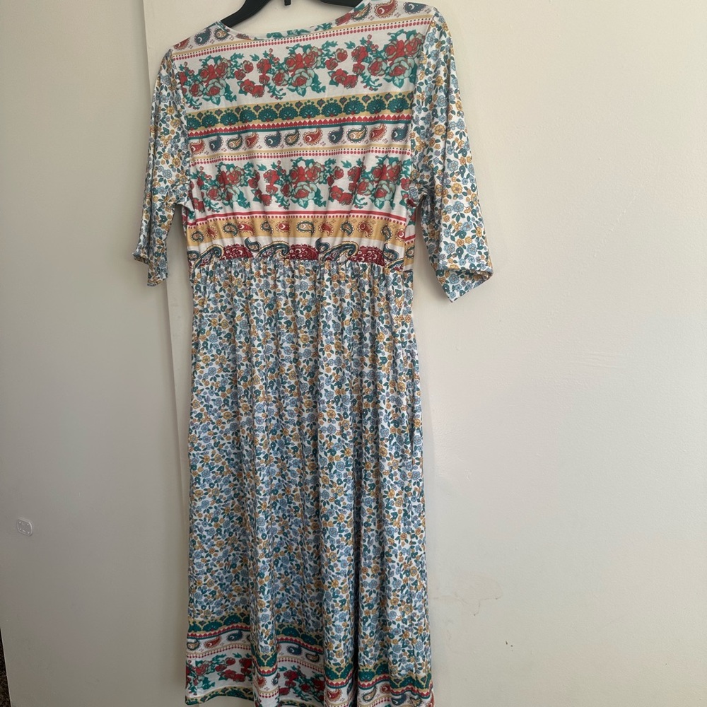 Bohemian Long Sleeve Midi Dress - Picture 10 of 12